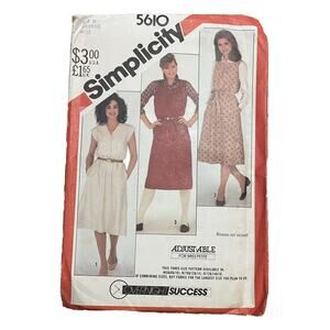 Simplicity 5610 Overnight Success Dress or Jumper w Pockets Pattern Sz 6 8 10